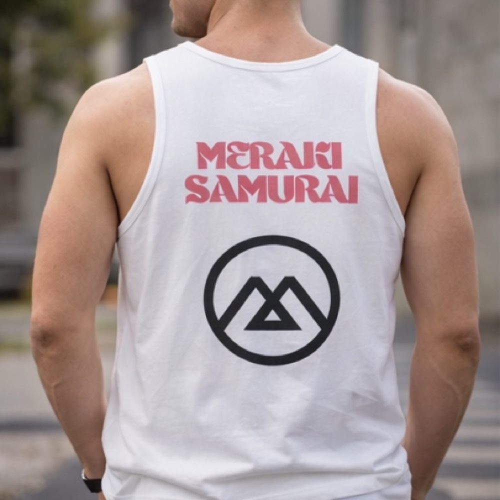Meraki Samurai Tank Shirt Men's M Graphic Tee Casual Fashion Trendy Sleeveless